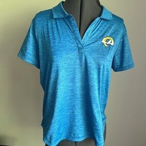 New LA RAMS NFL top blue polo style size small